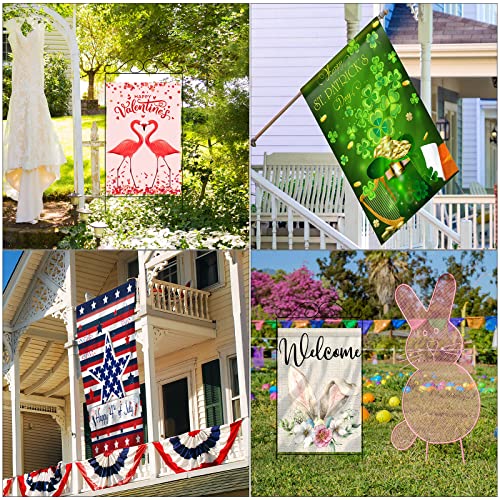 28 X 40'' Seasonal Garden Flags 8 Pack Large Holiday Yard Flags Valentines Garden Flags Double Sided Seasonal Lawn Flags Polyester Festive Outdoor Flag Set For Seasons Holiday Outside Decor (Cute) #TOP6