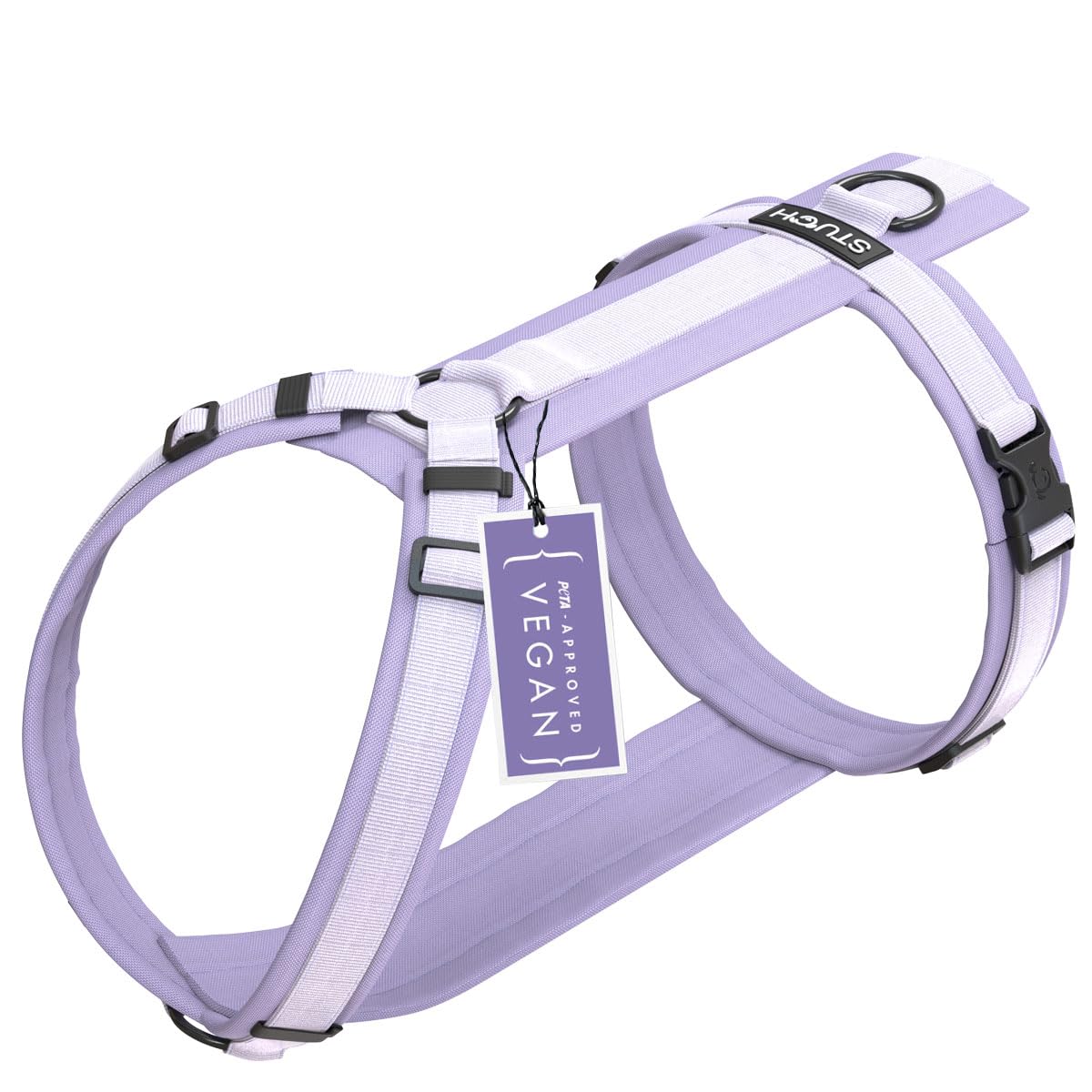 STUCH Arnés para perros, Pechera para perro – Arnés ajustable de nailon – acolchado – para perros pequeños, medianos y grandes (lila, L)