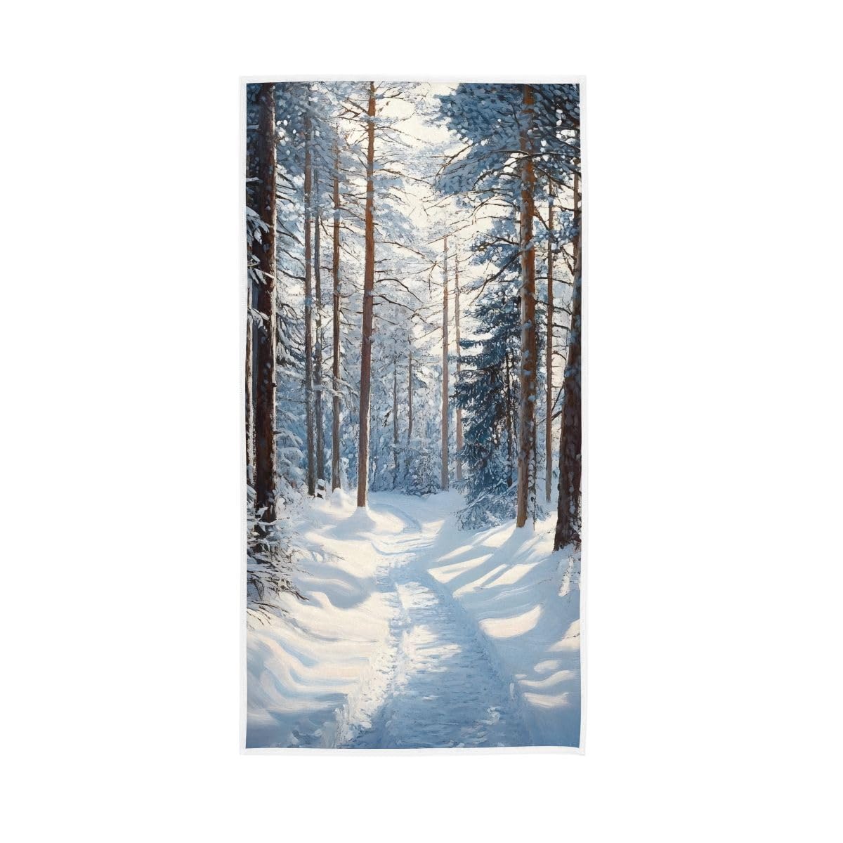 LSRCPD Winter Snow Trees Hand Towel, 15 x 30 Inches, Soft Highly Absorbent Towels for Bathroom Gym Shower