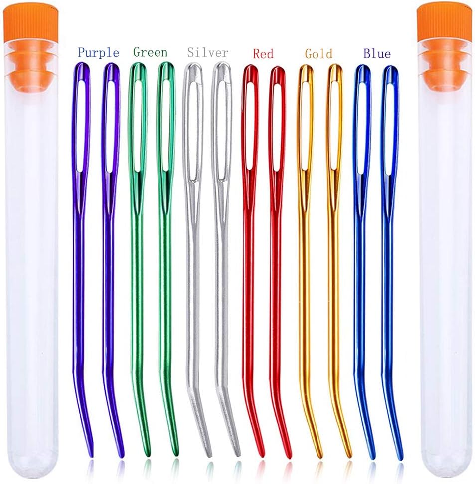 Yarn Knitting Needles,Tapestry Needle Bent Tip Tapestry Needles for Crochet Large Eye Blunt Needles Yarn Sewing Needles Set for Knitting Crochet