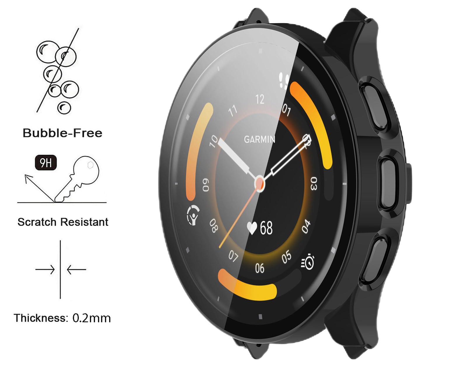 GIOPUEY 2 stuks hoesje compatibel met Garmin Venu 3 45 mm, glazen beschermfolie harde plastic rand, Garmin Venu 3 45 mm hoesje - beige beige GIOPUEY 2 stuks hoesje compatibel met Garmin Venu 3 45 mm, glazen beschermfolie harde plastic rand, Garmin Venu 3 45 mm hoesje - beige beige
