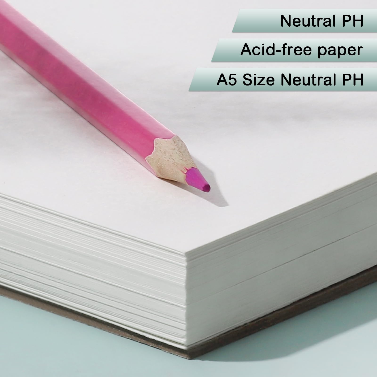 A5 Sketch Book, Mixed Media Sketchbook 60 Sheets / 120 Pages, 160GSM, Spiral Artist Sketch Pad for Sketching Drawing, Pastel - Image 3