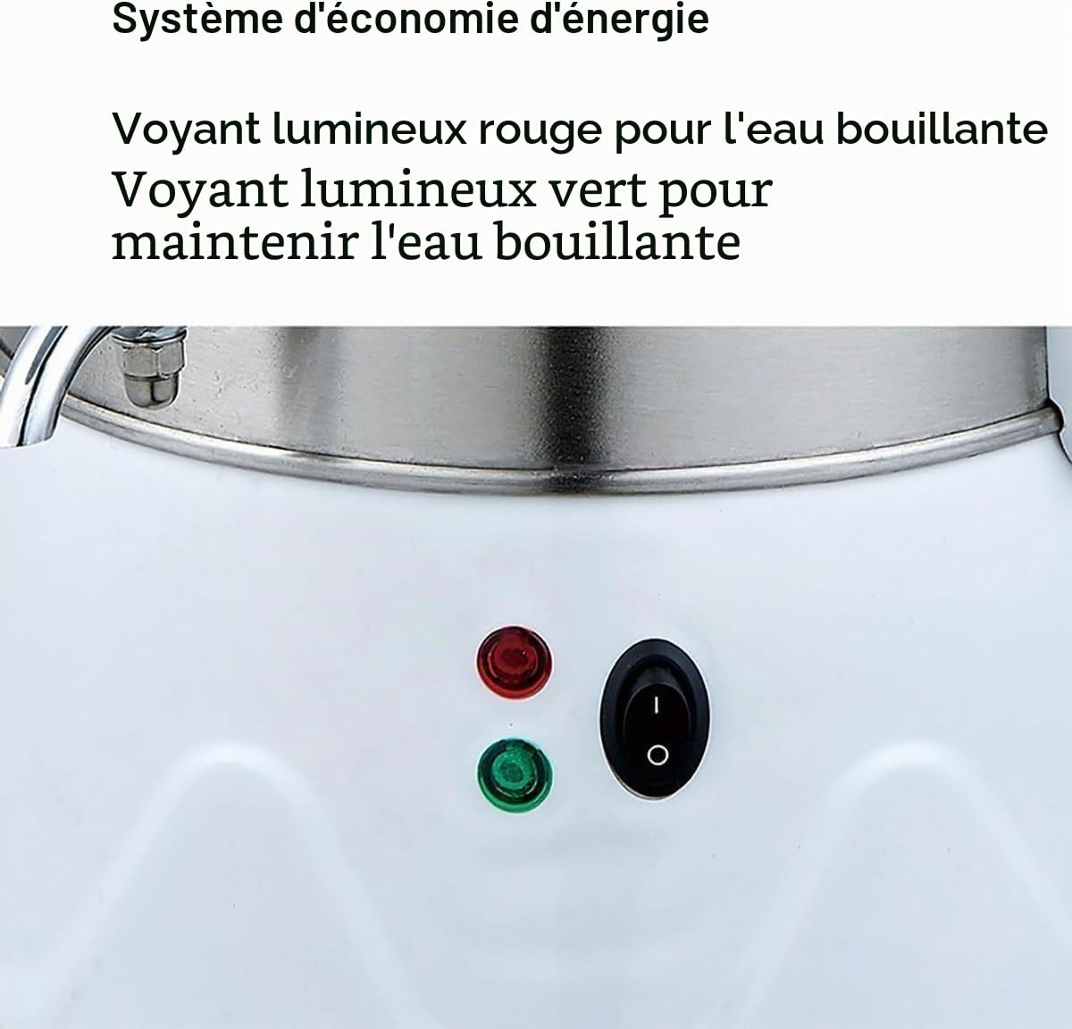 Machine à thé électrique turque, samovar turc électrique en acier inoxydable de 3 L avec théière en céramique de 1 L, fonction de maintien au chaud, pour café, thé parfumé white