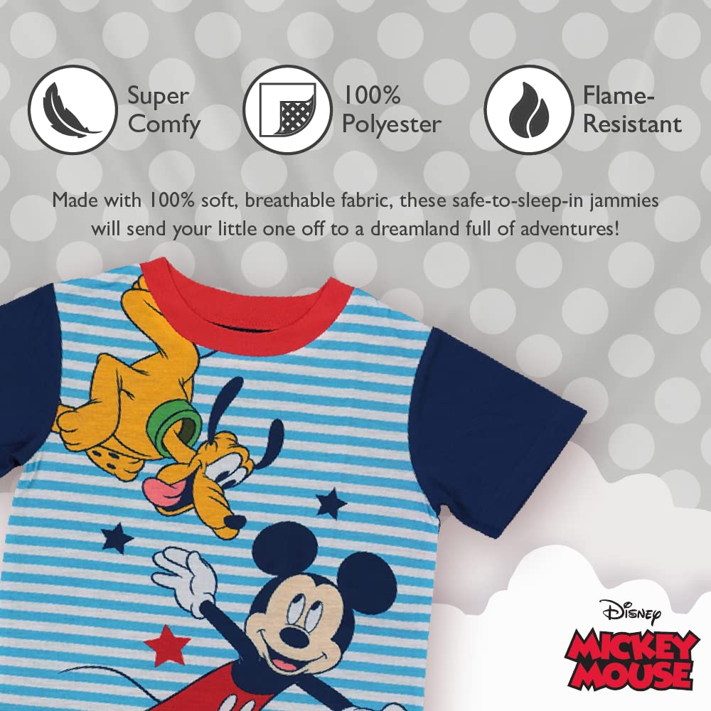 Disney Boys Mouse | Pixar Lightyear | Toys Story 4 3-Piece Loose-Fit Pajamas Set, Mickey and Pluto 3