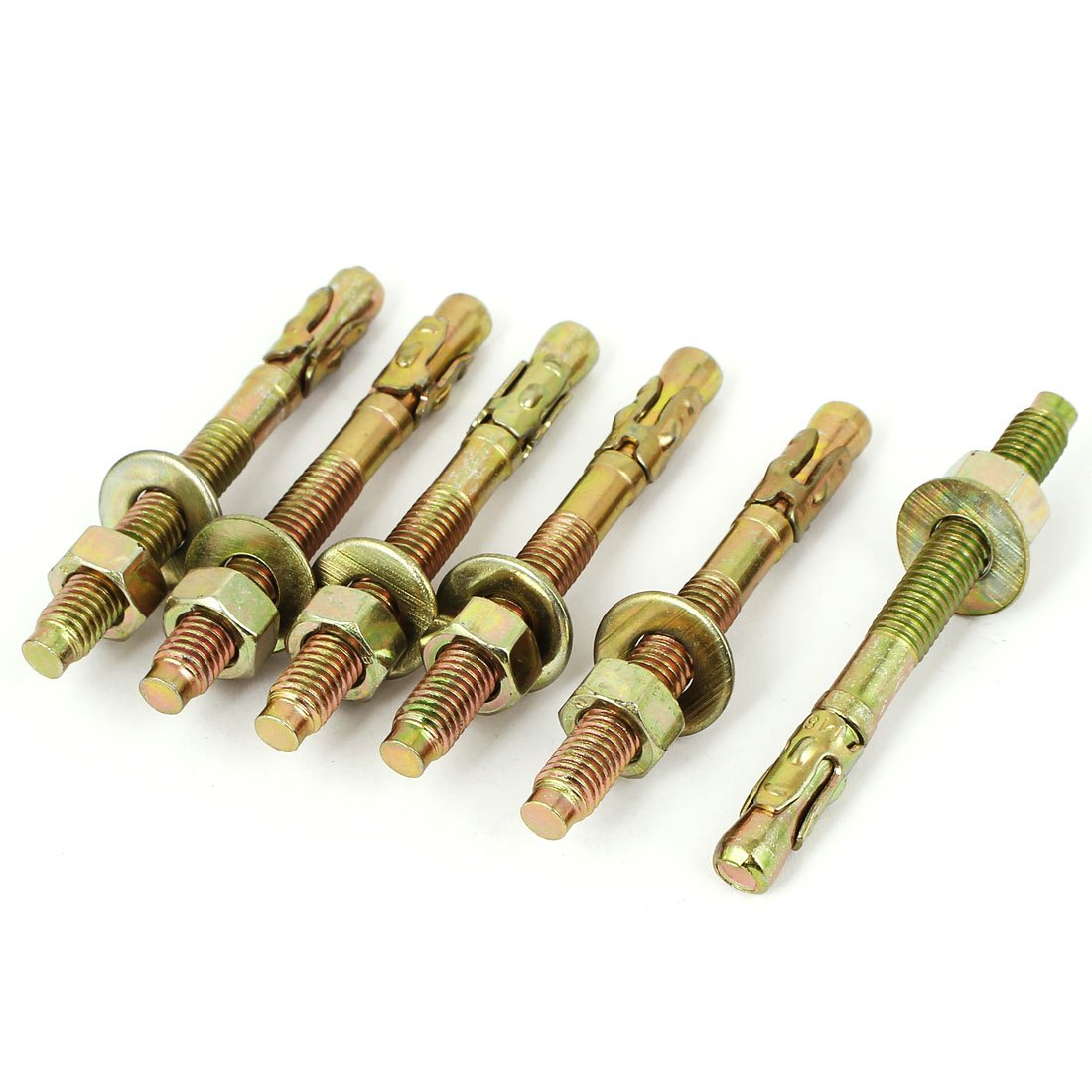 Aexit 6pcs M8x80mm Anchors Metal Wedge Anchor Car Repair Gecko Expansion Bolt Expansion Anchors Bronze Tone