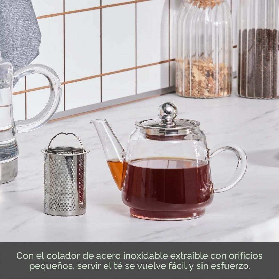 Karaca Dora - Tetera de cristal de 450 ml, hervidor de agua de 180 ml, apto para cocinas de gas y eléctricas, tetera Caydanlik y juego de tetera (sin inducción), cristal