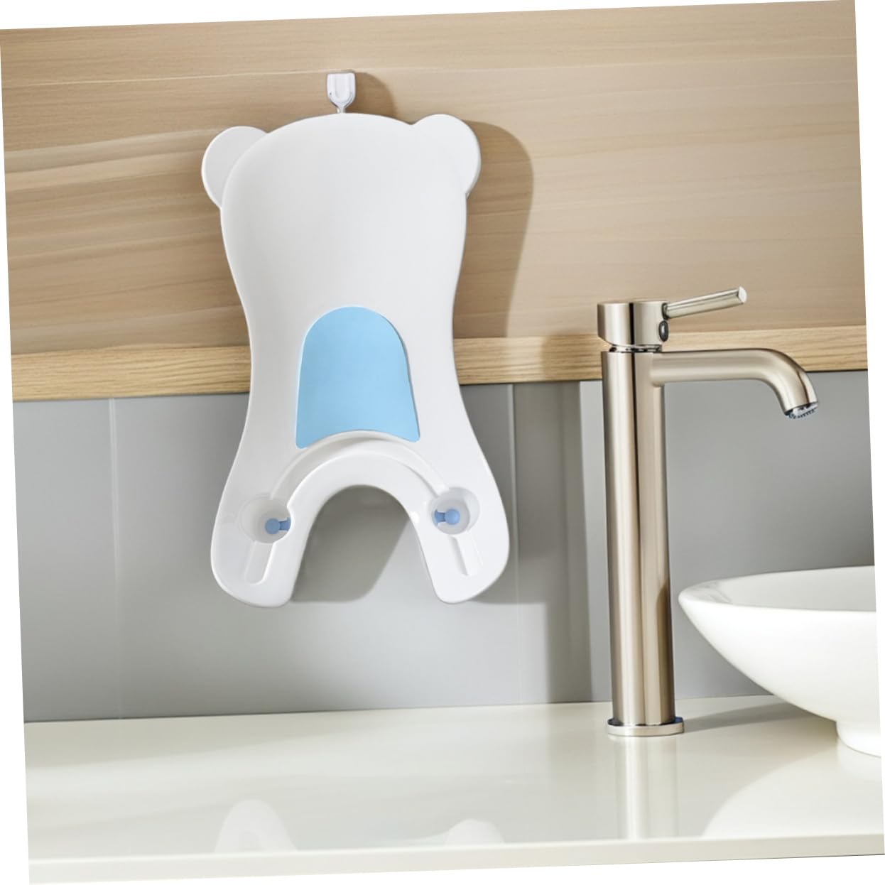 Bañera Ergonómica para Recién Nacido Cuenco Portátil de Seguro para Baño Lavado de Cara y Manos Cojín Cómodo para Bebés Diseño y Fácil de Transportar