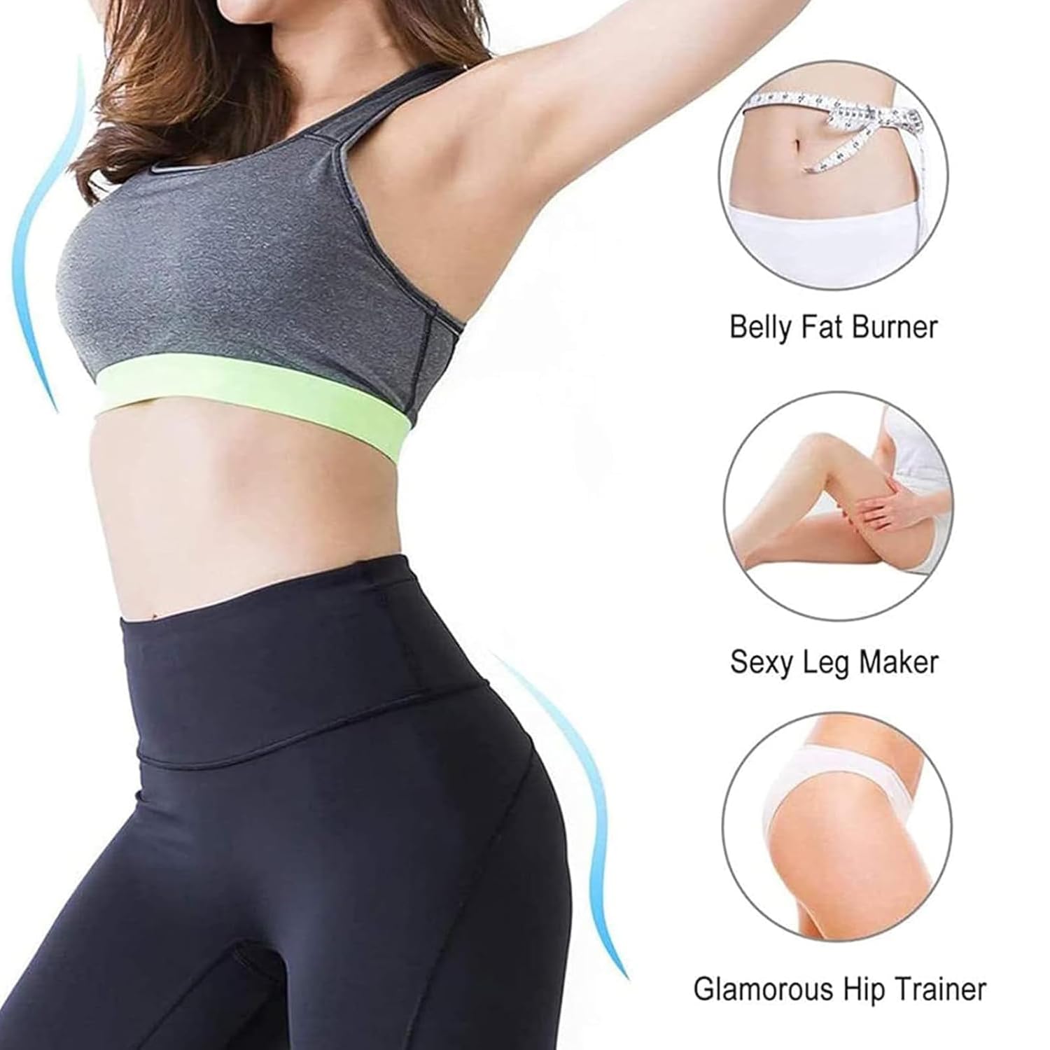 Cinturón Eléctrico para Adelgazar Cintura, Máquina Inalámbrica para Eliminar Grasa, 4 Ajustes De Vibración, Calefacción por Infrarrojos, Masajeador De Brazos Abdominales, para Bajar De Peso