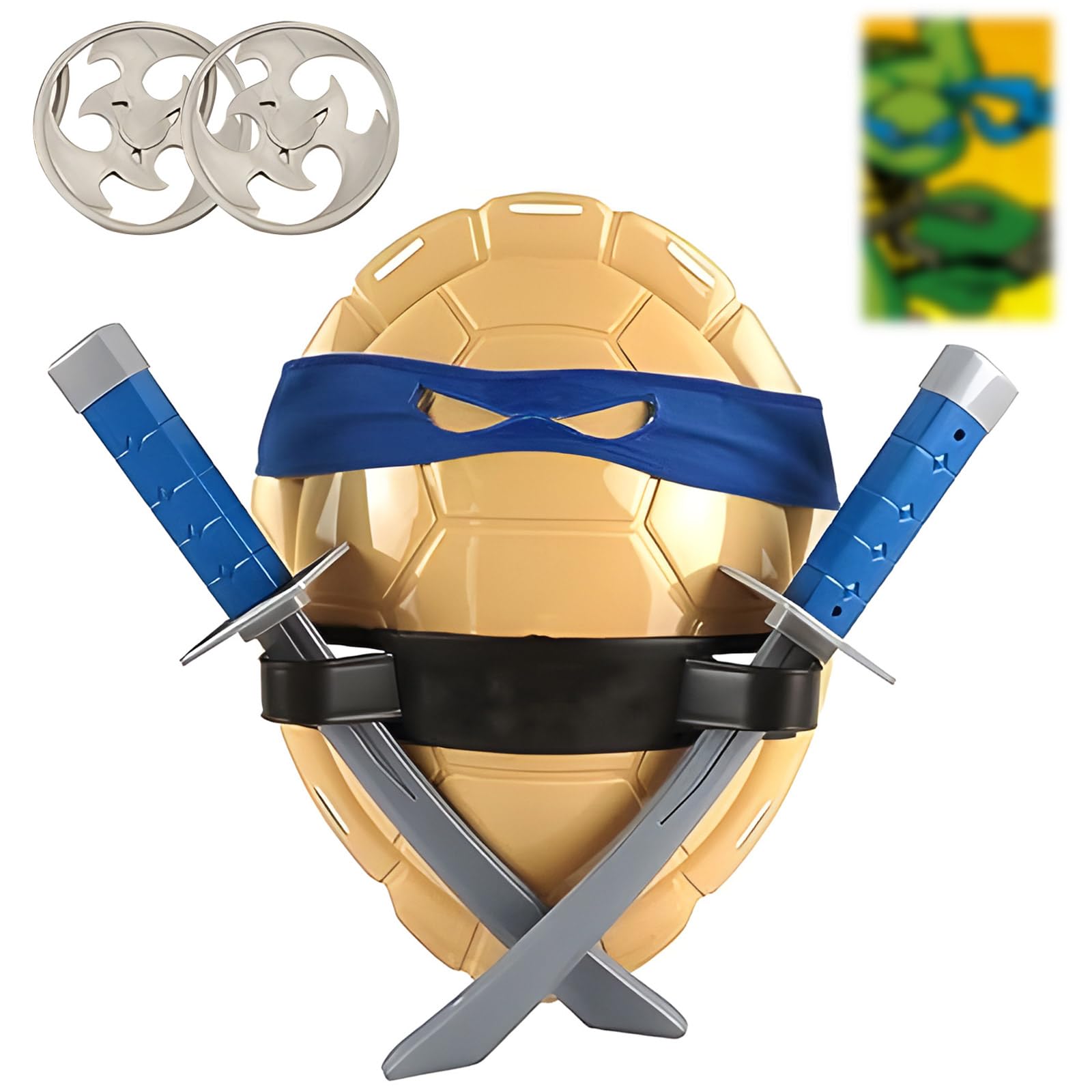 Turtle Shell Cosplay Costume for Kids Blindfold Mask Easter Basket Stuffers Gift for Kids Ninja Costumes Party Favor