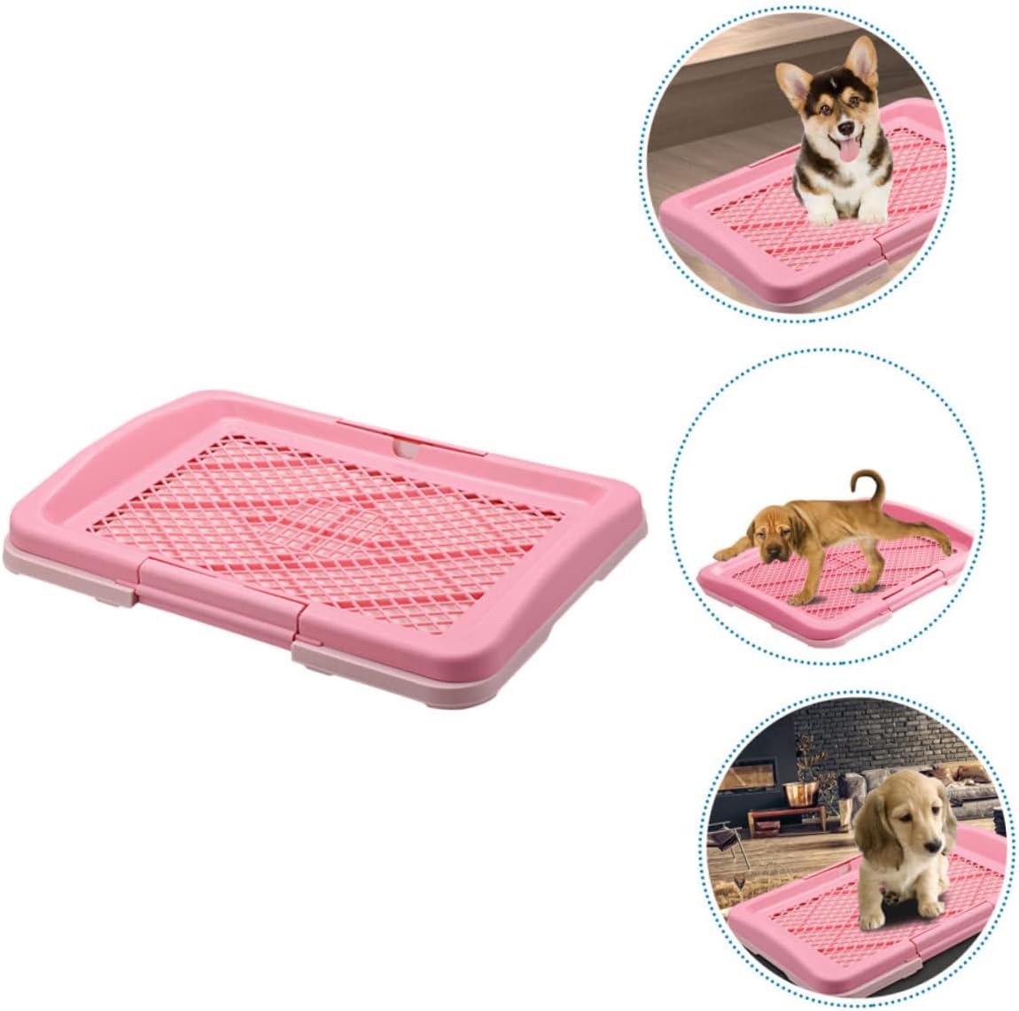 balacoo Training Dog Toilet Tray Small Flat Design for Easy Potty Training Material for Indoor Use Convenient Pet Accessory Macaron Pink