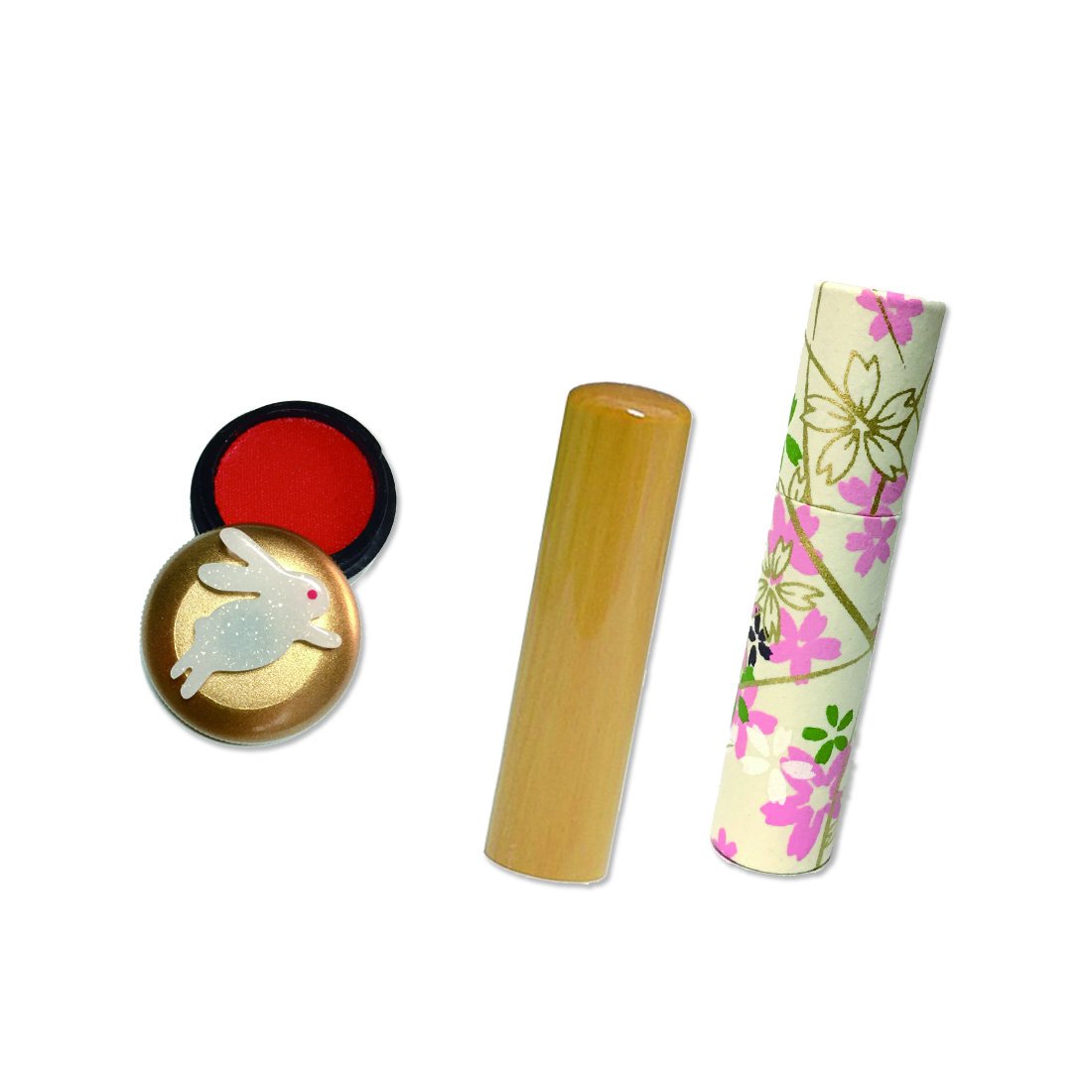 値下げ』認印① 日本の銘木 本柘 大量 専用ケース付 昭和レトロ