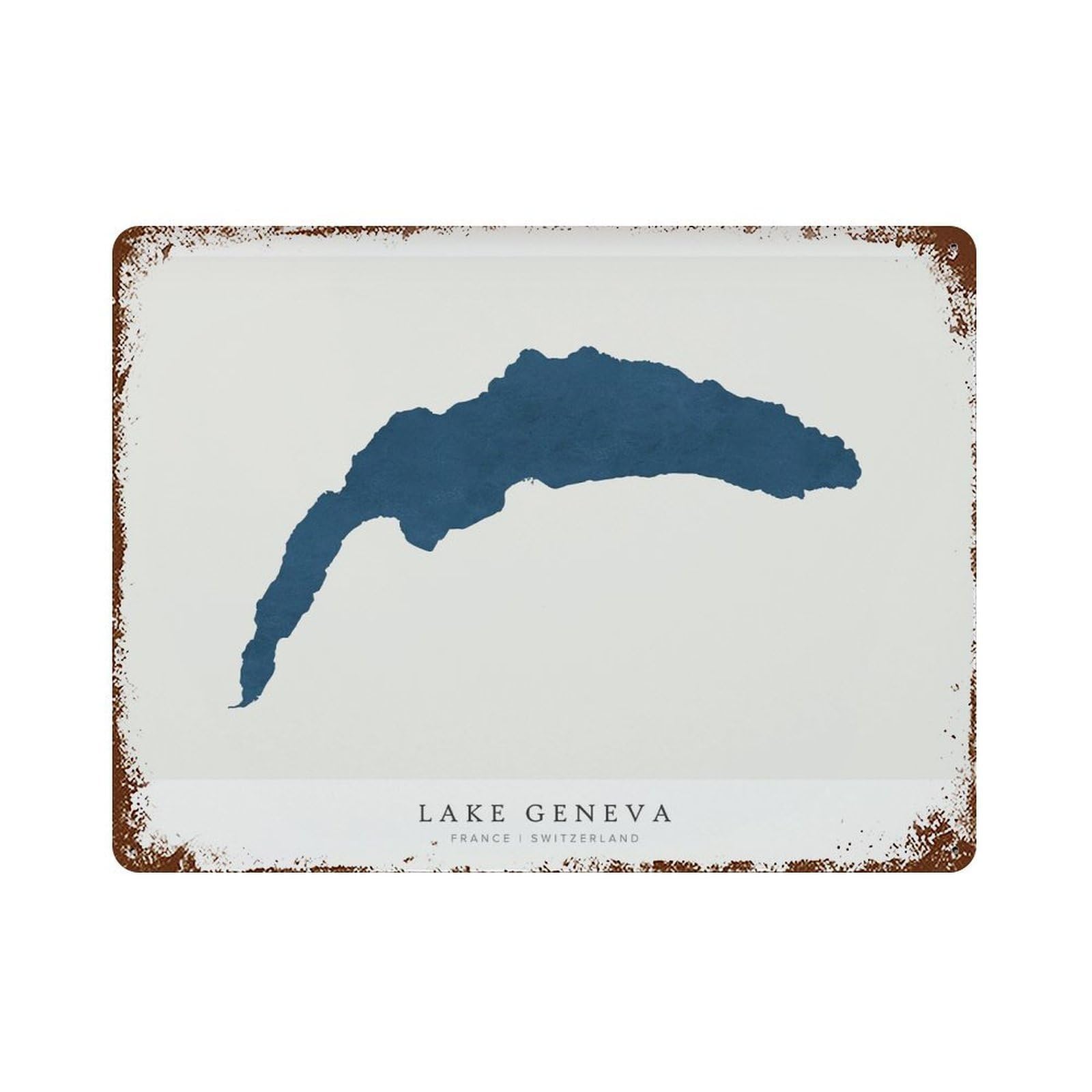 xiaoxiaoshen Lake Geneva Lac Leman Map Switzerland France (2) Wall Decor Art Metal Tin Poster Modern Home Decor Art Home Bar Shop Decorations Vintage Sign 30x40cm
