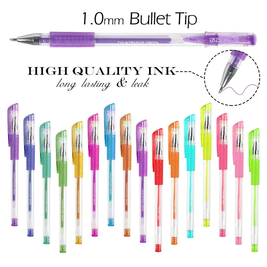 Lot de 121 stylos gel à paillettes multicolores pour croquis, dessin, écriture