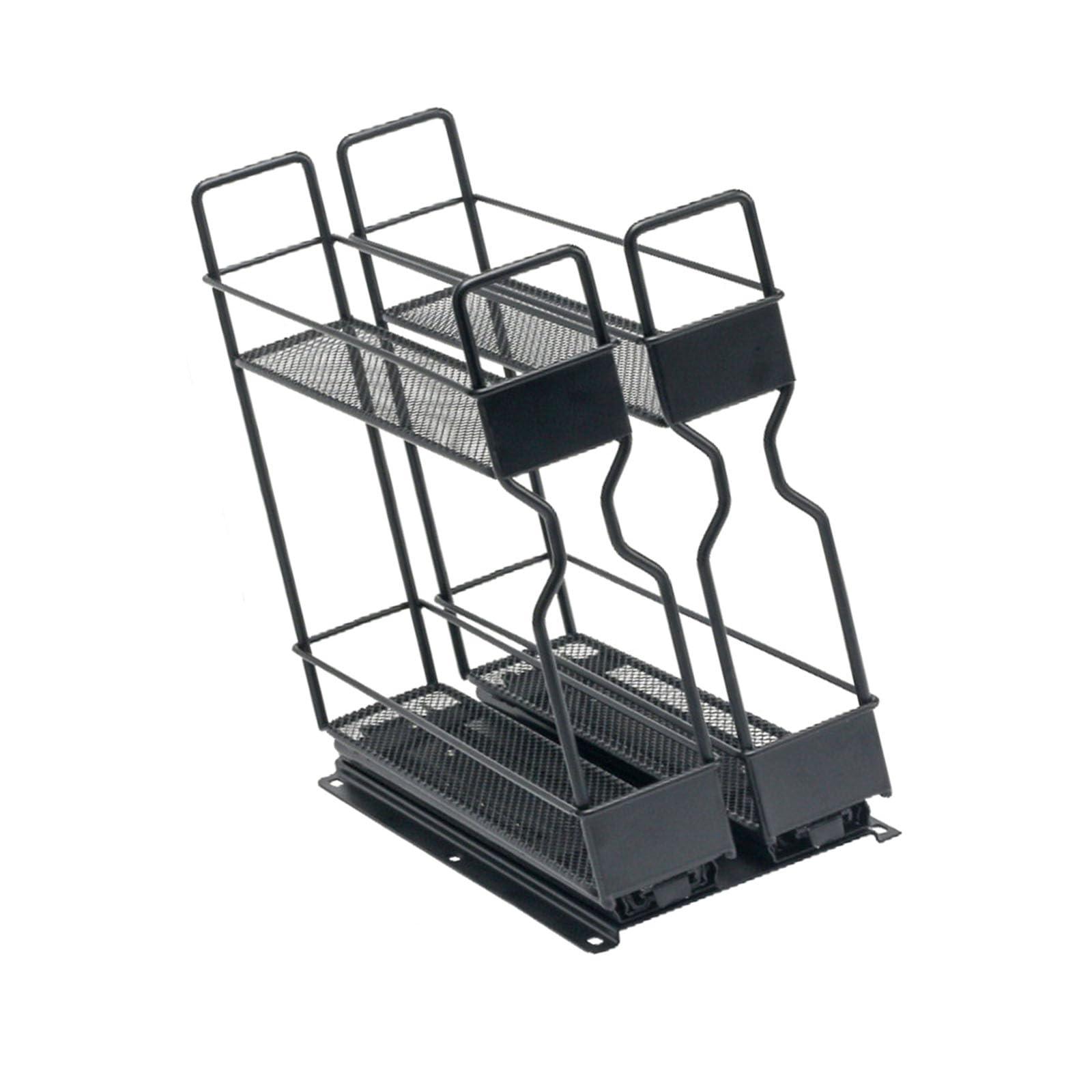 carotoe Sturdy Carbon Steel Seasoning Container with Two Sliding Tracks and 2 Sections for Smartkitchen Organization Easy Access Seasoning Storage