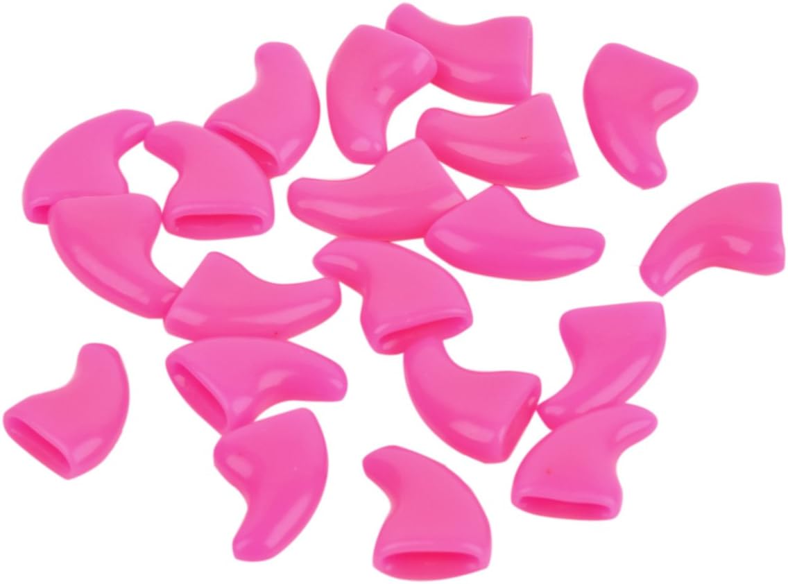 Eyourlife 20 PCS Soft Nail Caps Nail Covers Claw Caps Paw Covers for Cat Pet Kitten with Glue Claws Control Paws Off Size M Hot Pink
