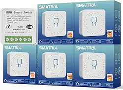 Módulo Automação Inteligente, 5 PCS 16A Mini Interruptor inteligente wifi, Módulo de Interruptor Interno diy suporta 2 vias de controle, Compatvel com Alexa/Google Home.…
