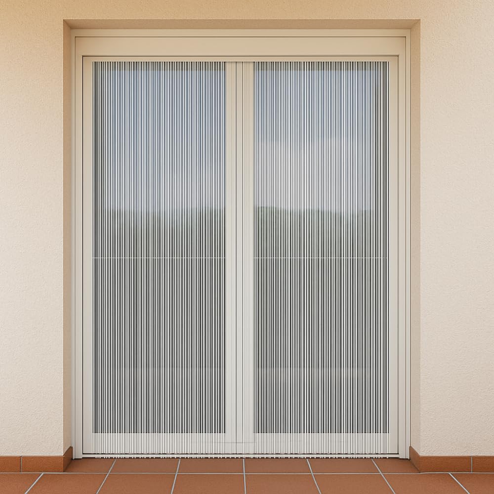 PALUPLUS Tenda a Eliche Antimosche, frange in PVC Estruso, misura 120x230 cm, tenda per porte e finestre, moschiera a pannello, catenelle a caduta, zanzariera per insetti -2102C-4,22 (Trasparente)