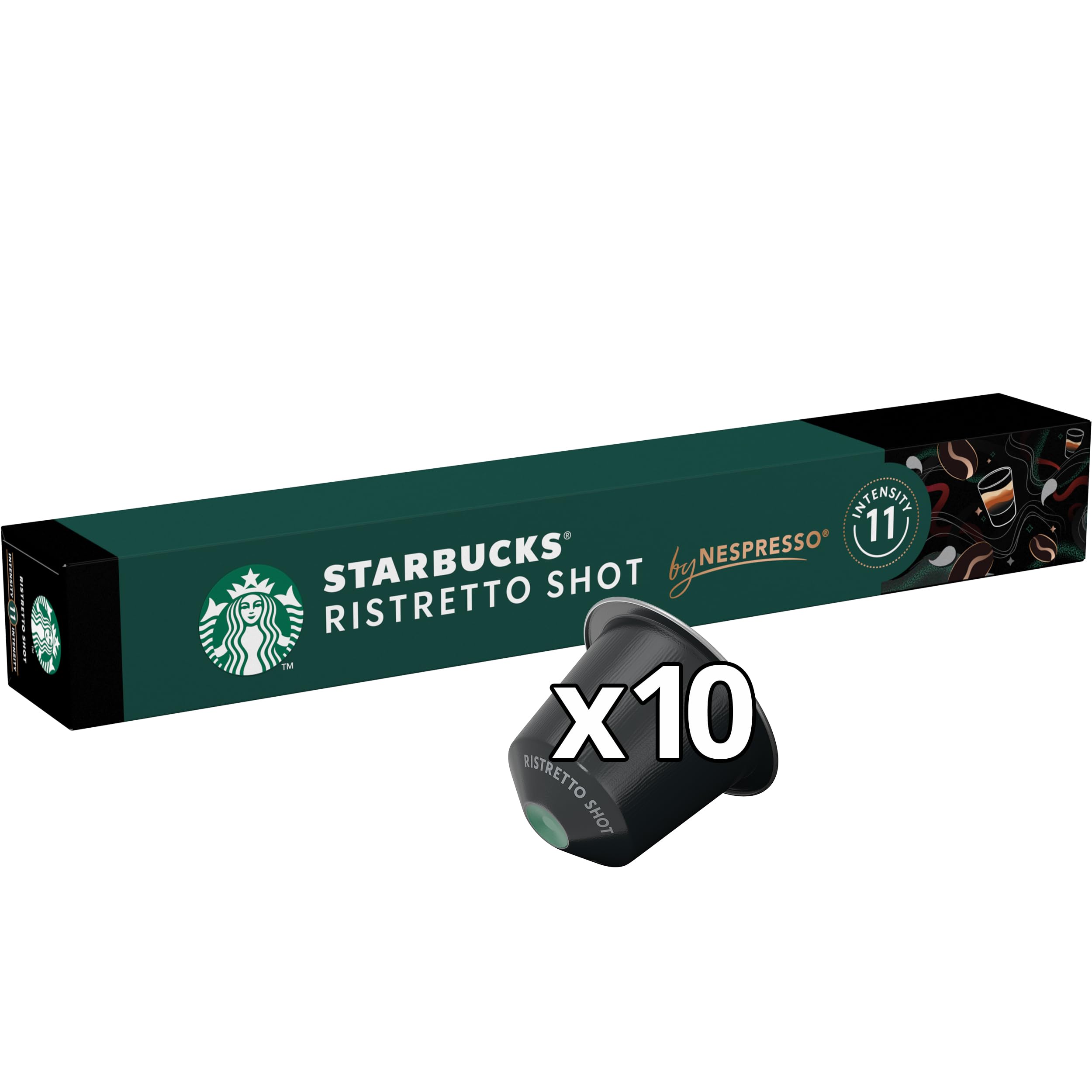 STARBUCKS Ristretto Shot od Nespresso, Dark Roast, Kapsułki Kawy 100 Kapsułki