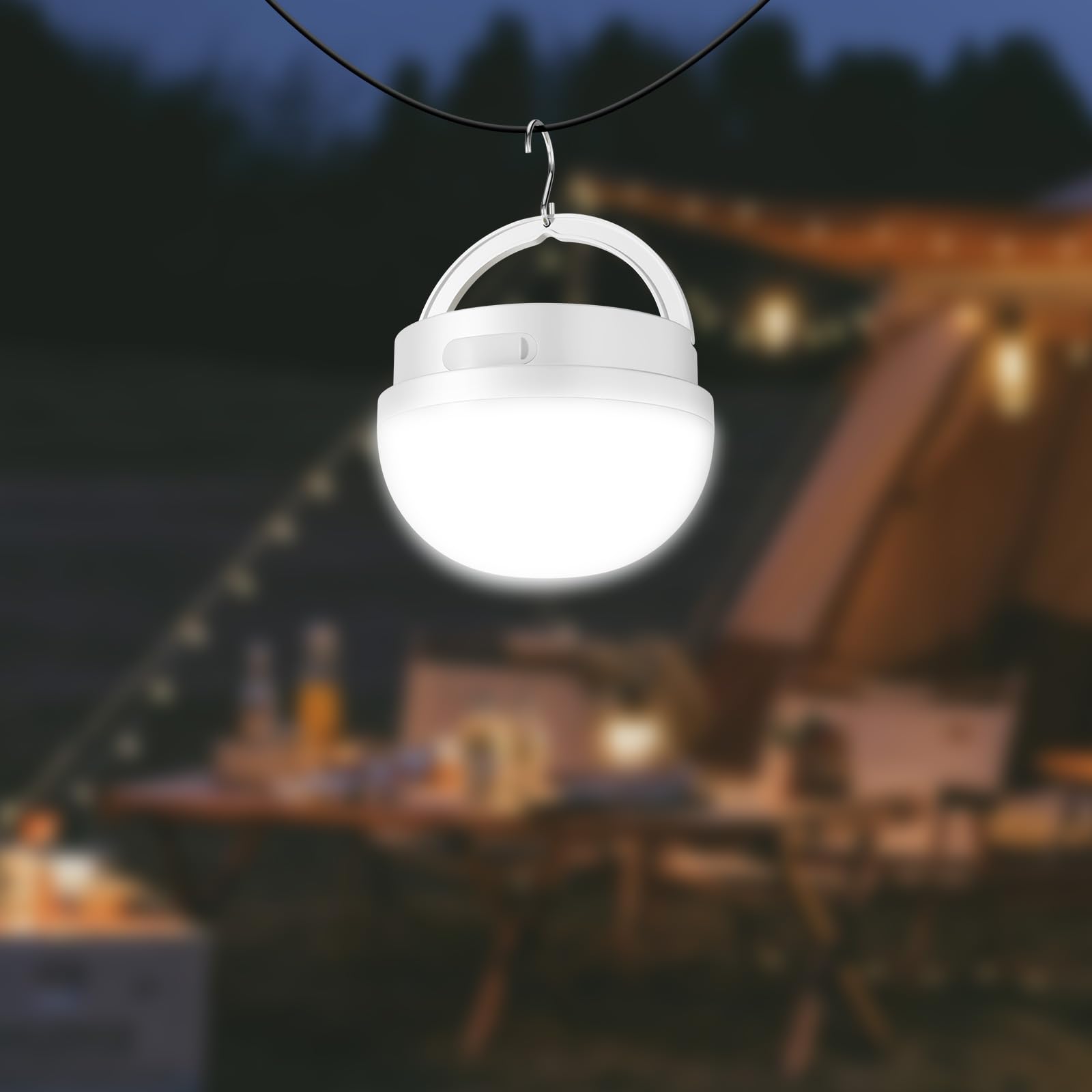 NAKCNM Lampada da campeggio, 2000 lumen, lanterna solare da campeggio con telecomando, 3600 mAh ricaricabile USB-C, 3 modalità, impermeabile IP65, portatile, da appendere per tenda, escursionismo