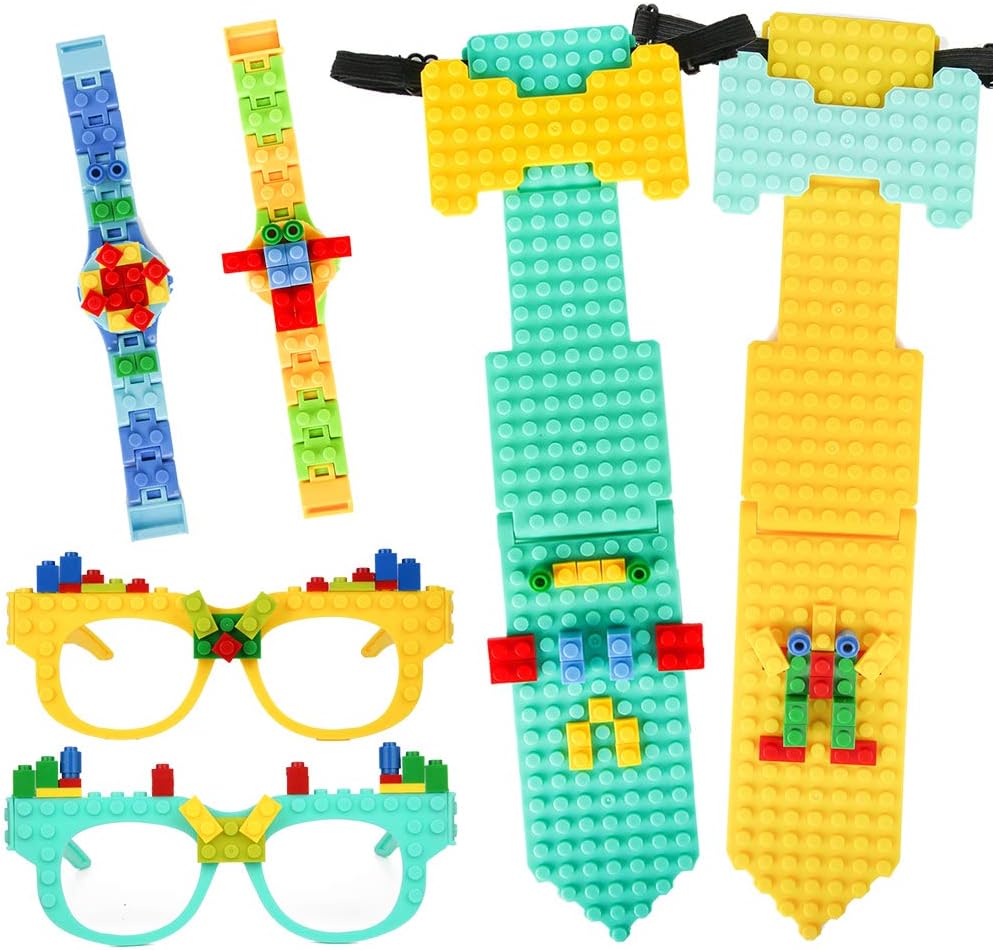 PROLOSO Building Blocks Bricks Glasses Watch Bow Tie DIY