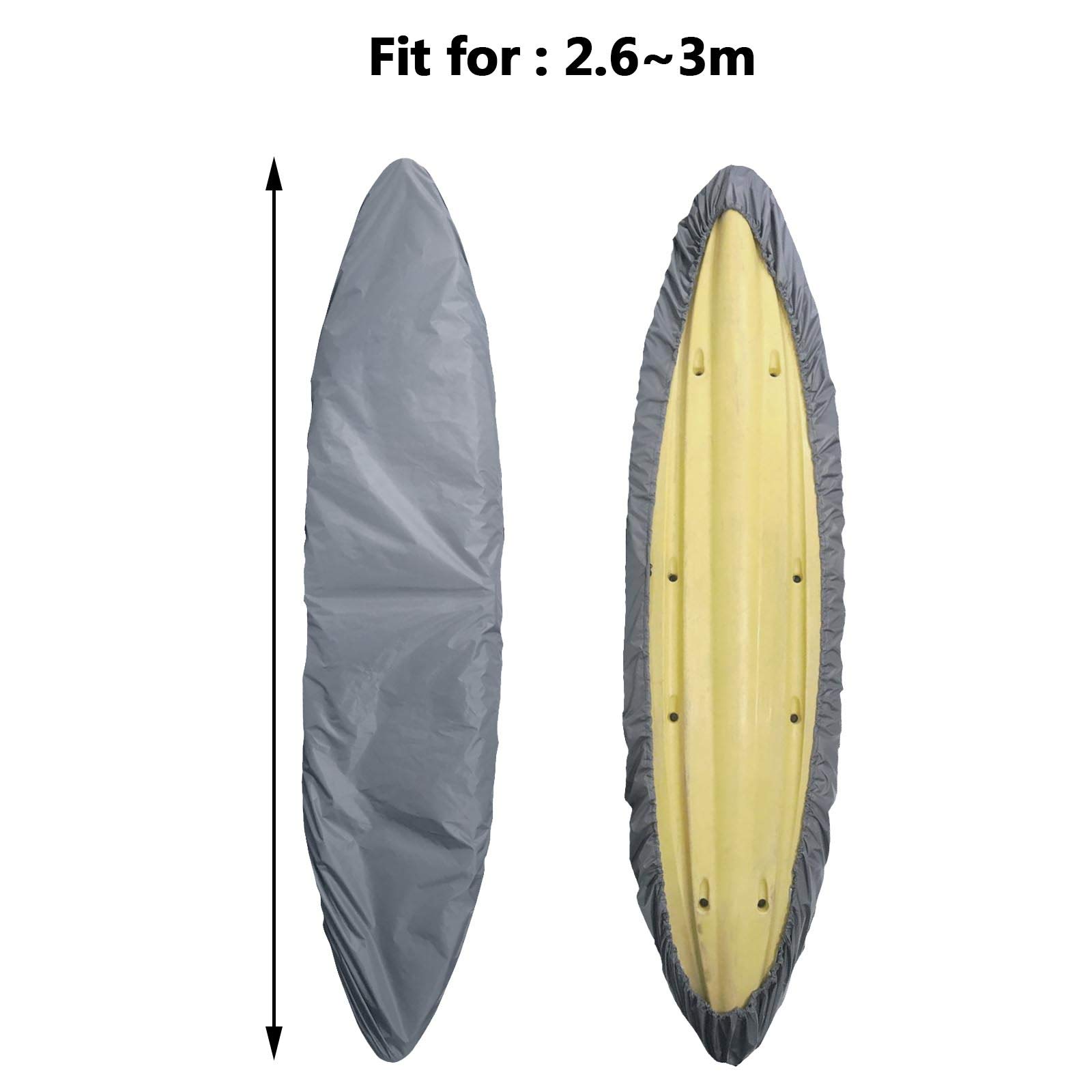 SING F LTD Housse de protection pour kayak, bateau, canoë - Étanche - Protection contre la poussière et les UV - Argenté - Pour 2,6 à 3 m