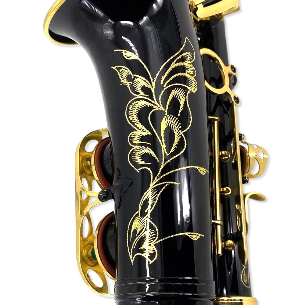 Altsaxophon für Anfänger Erwachsenes Es-Saxophon Einsteiger-Set mit Mundstück, Tragetasche, Gurten, 10 Blatt