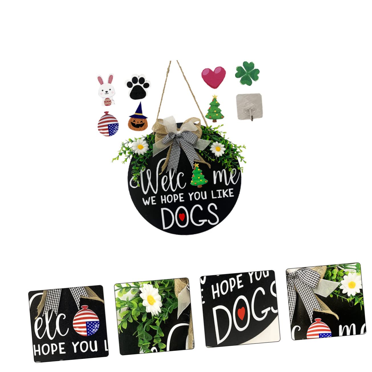 PRETYZOOM 3 Juegos cartel de bienvenida de madera puertas Lámina decoración decoraciones muro home decor decoração casa tablones de madera letrero de bienvenida plato de bienvenida de madera