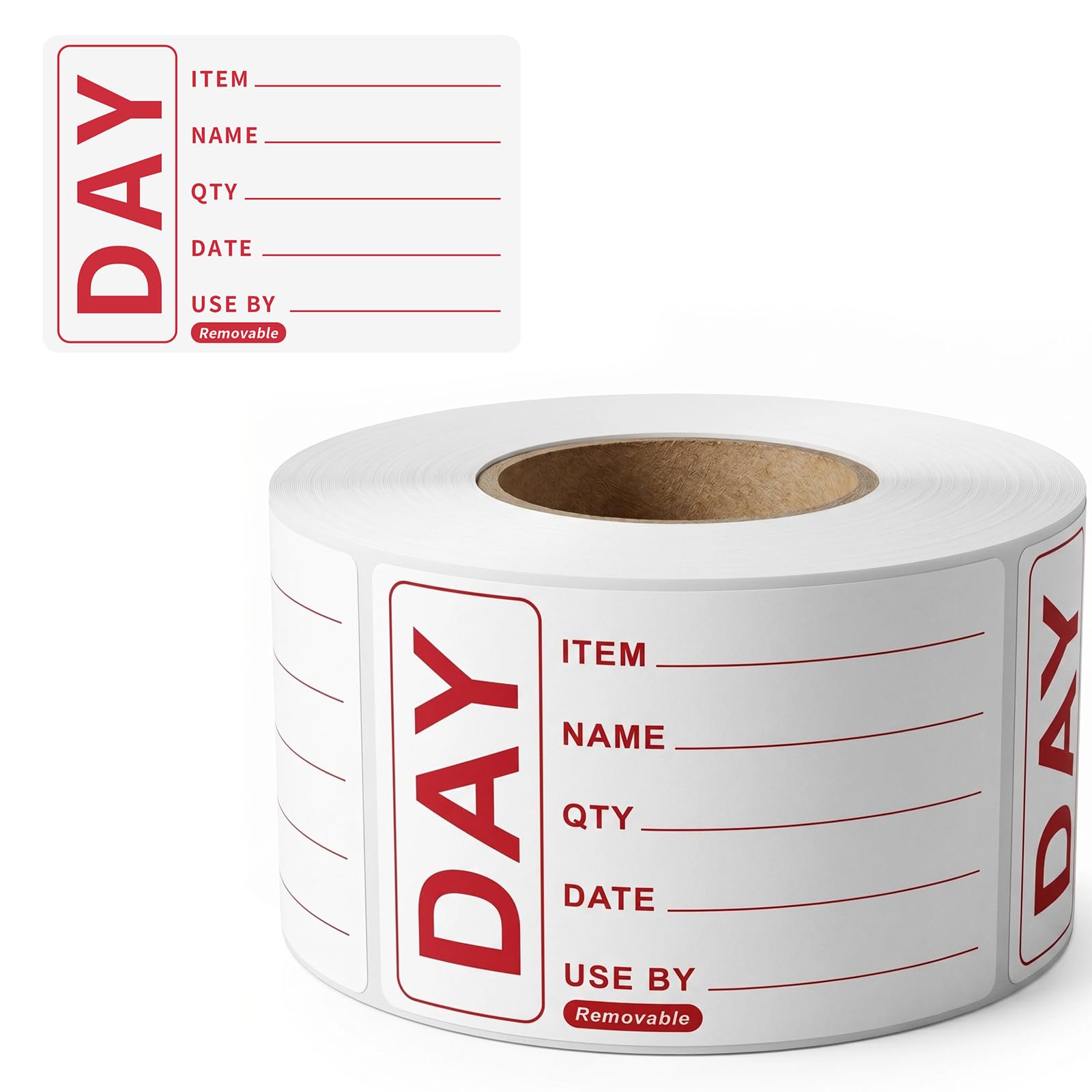 500 Food Labels-Removable Labels, 49mm x 75mm Easy Peel Off Leaving No Residue Food Freezer Lables Reminder Food Storage Labels for Jars, Pantry and Meal Containers