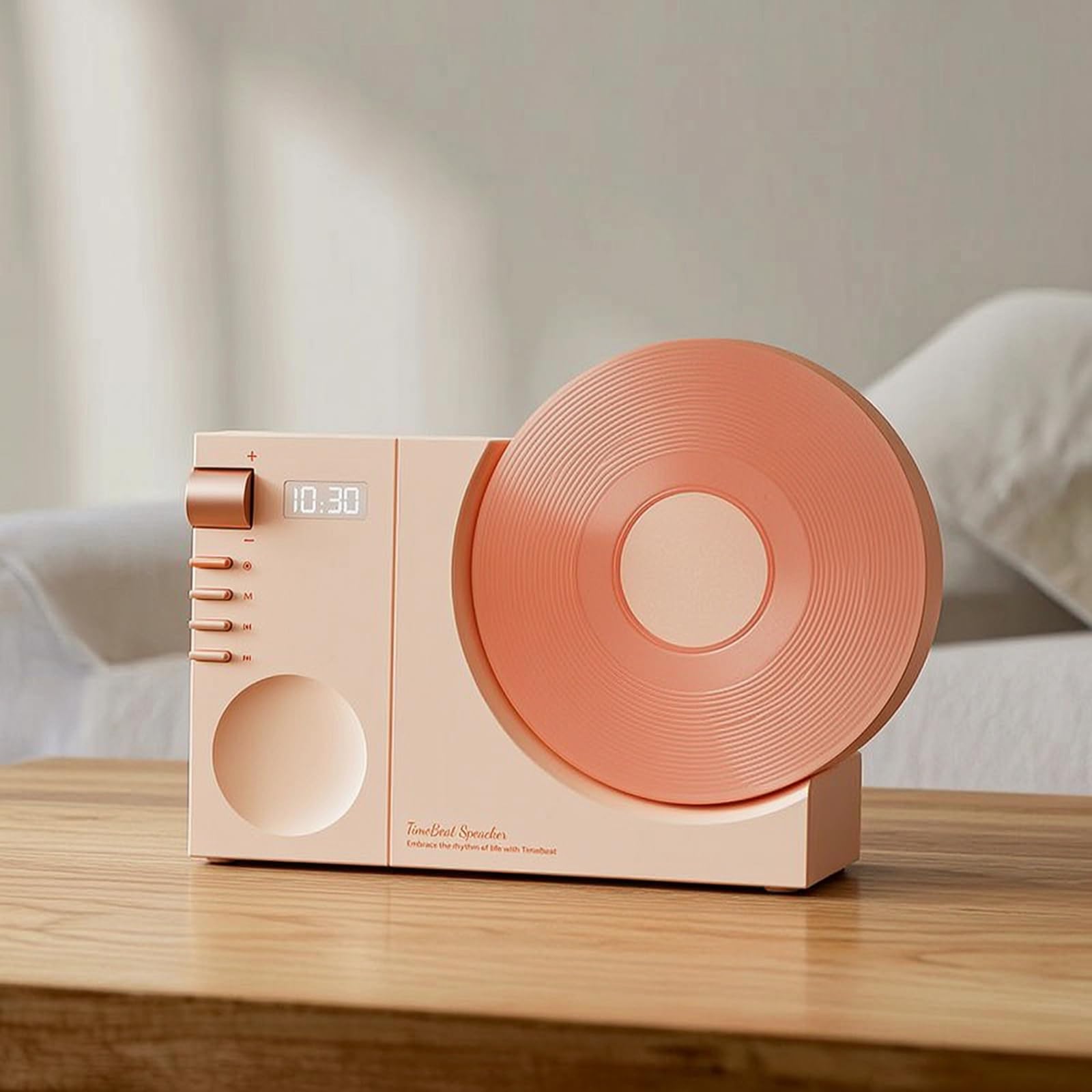 F Fityle Tocadiscos Reproductor de Audio Altavoz Bluetooth Reloj Despertador Portátil con Diseño Retro y Batería Recargable Adecuado para de Noche Estudio Hogar Oficina, Negro