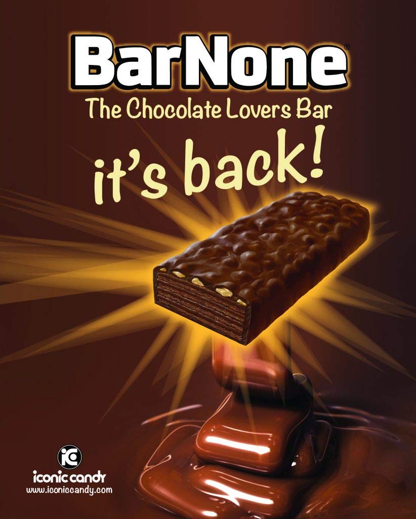BarNone Chocolate Bar | Chocolate Wafer – Pure Milk Chocolate - Peanuts | A Chocolate Lover’s Candy Bar | BarNone Chocolate Bar Brought To You By Iconic Candy | 24 Count