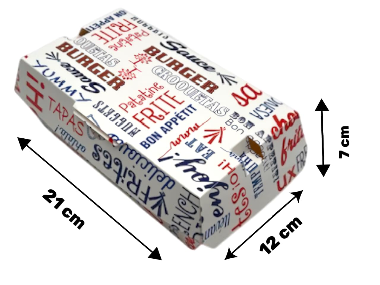 Lot de 200 - Boîtes Sandwich en Carton | Emballages Alimentaires Résistants | Idéales pour Boite kebab,Sandwichs, Wraps et Menus à Emporter | Boîtes Jetables pour Snack, Restaurant et Food-Truck