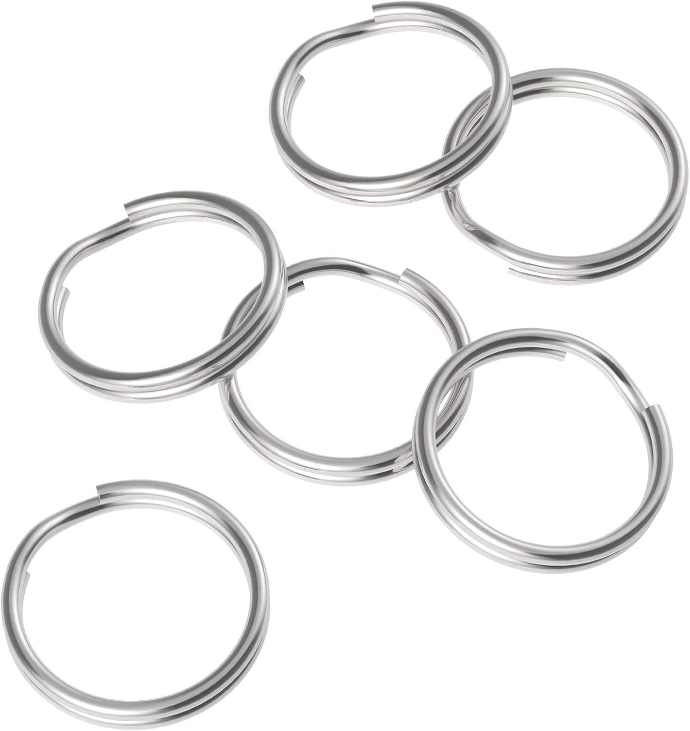 AMSGANK 100 Stück Schlüsselringe 25mm - Metall Spaltringe Für DIY Schmuck