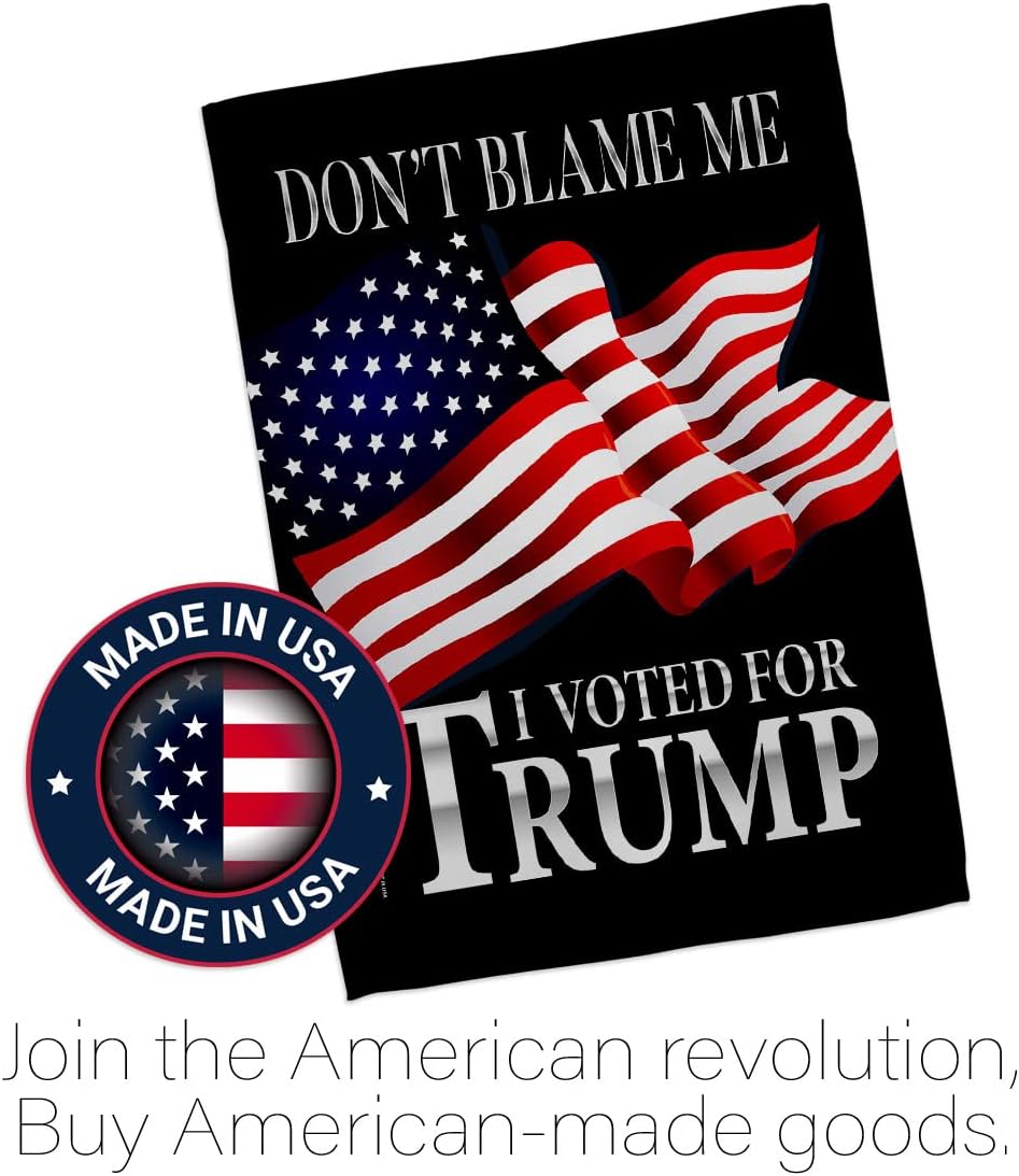 Voted 2024 Garden Flag - Set with Stand Patriotic Vote President Democrat Republican Tea Party United State American Election - House Banner Small Yard Gift Double-Sided Made in USA 13 X 18.5