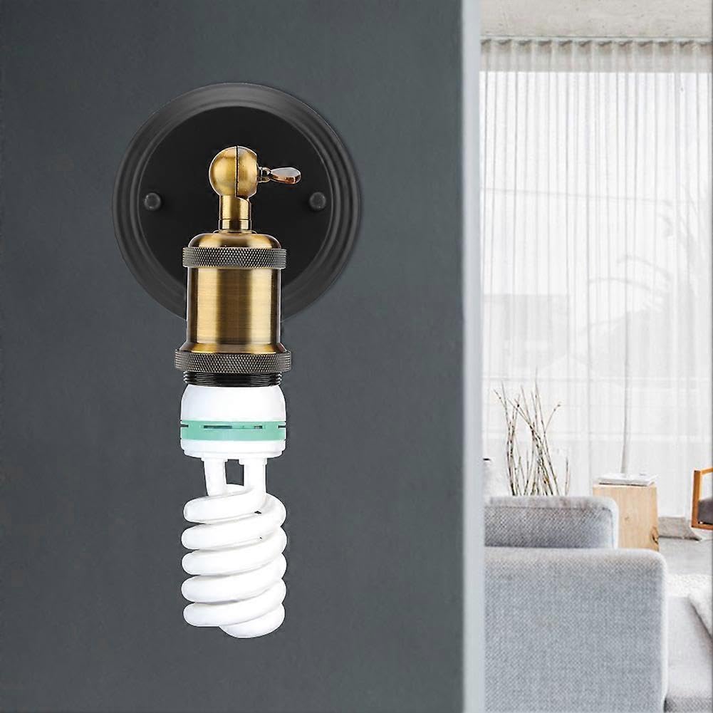 JOYHAPPST E27 Vintage Country Style Black Simple Iron Wall Lamp Sconce Light 90-250V