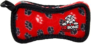 TUFFY Junior Bone, Durable Dog Toy (Red Paw, Bone2)