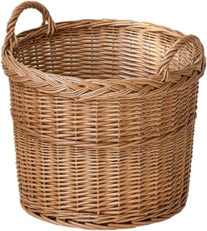 訳あり アウトレット ラタン2段バスケット 籐バスケット（1381