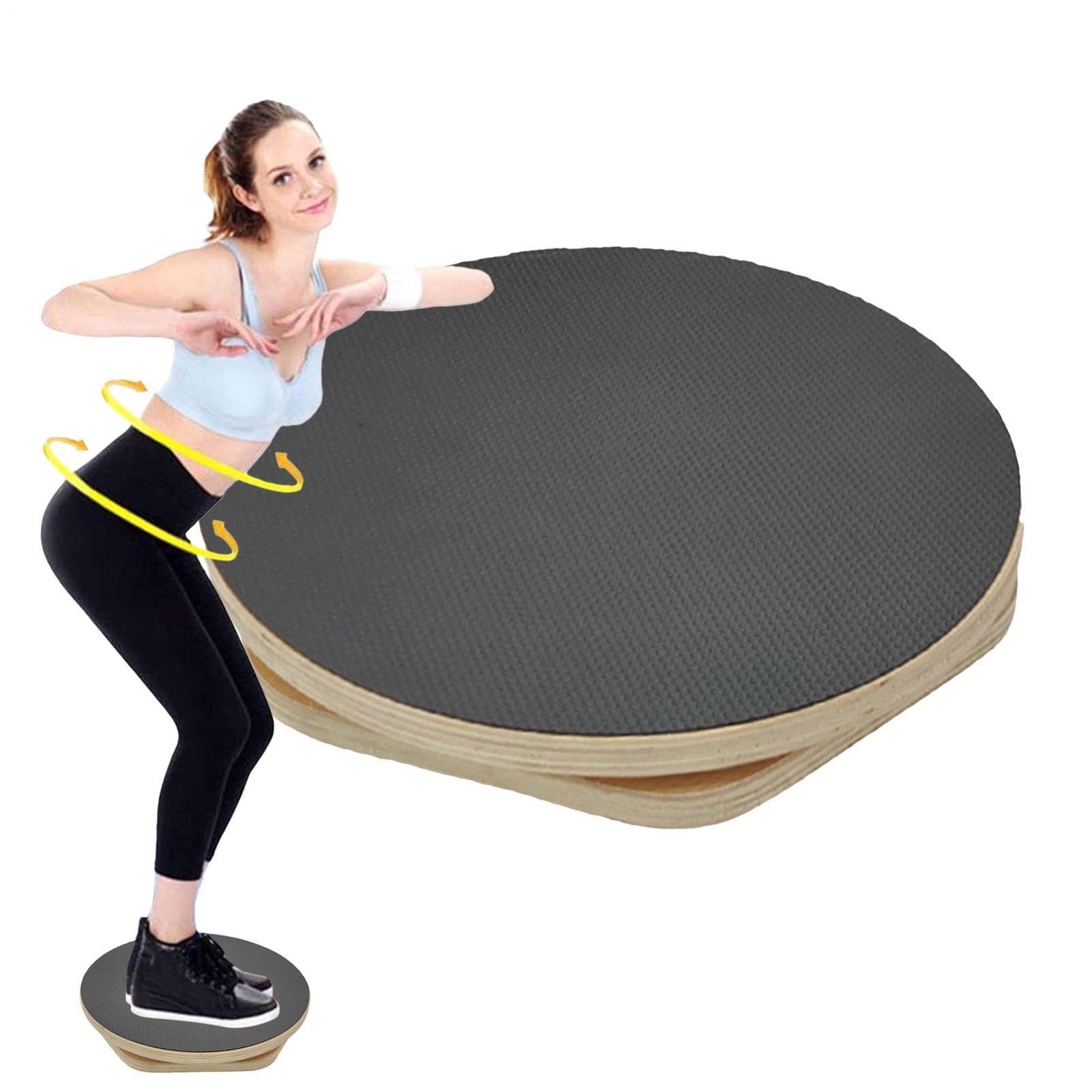 Waist Twist Board – 30 cm Holz-Rotationsscheibe, EVA, rutschfest, Balance-Trainer, Fitnessplattformen, Durabl Exercise Twister | Bauchformgerät für Zuhause, Fitnessstudio, Workout drinnen