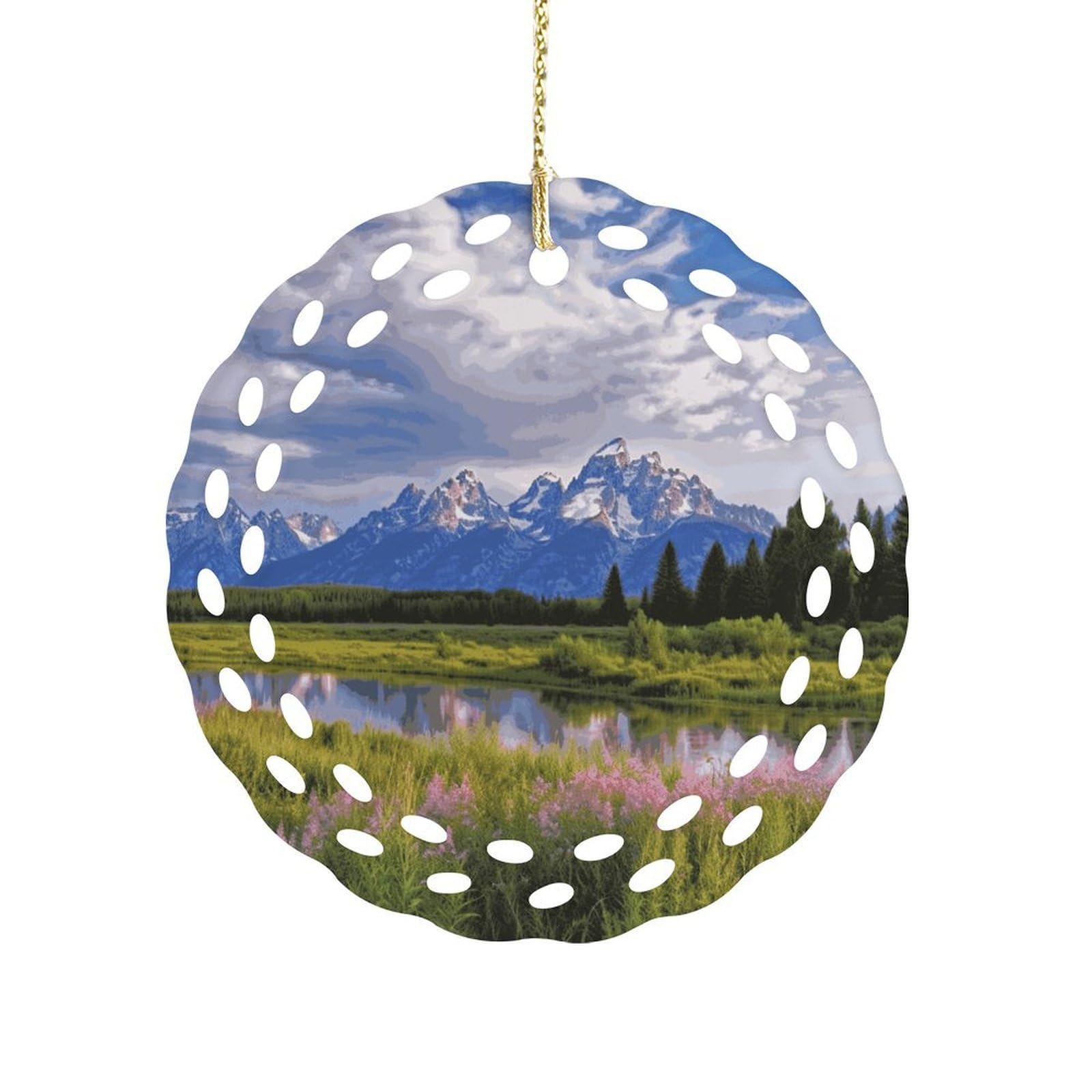 Fekiloot Women's Style Grand Teton National Park Ceramic Ornaments 3 Inch Round,Holiday Keepsake For ,Girls,Pet Owners,Hanging Ornament Gifts Idea For Home