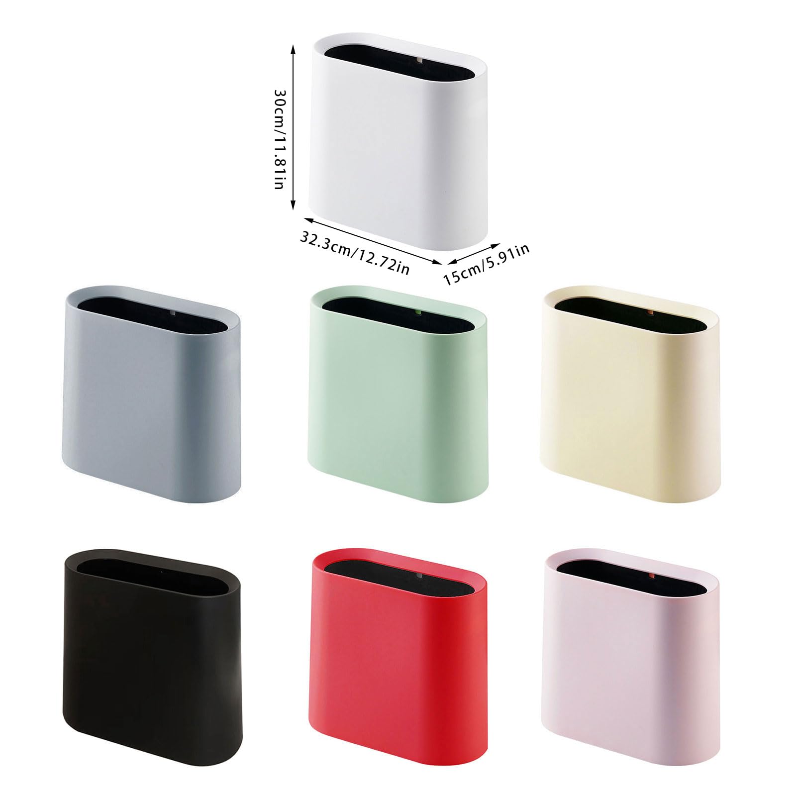Bote de Basura de Color Moderno para Espacios pequeños en Apartamentos y baños, Bote de Basura de Cocina para decoración de la Oficina en hogar, Bote de Basura de Lugar Apretado