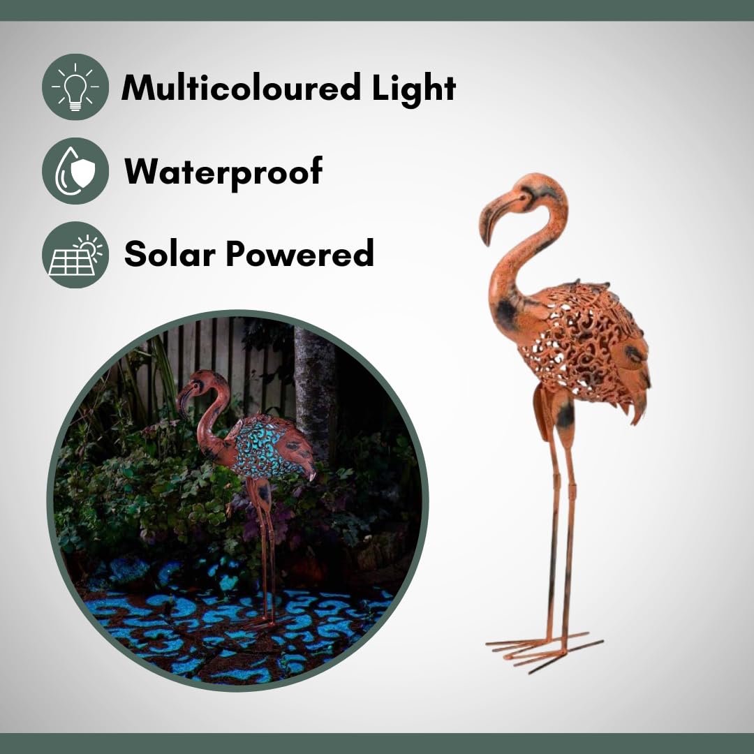 Garden Mile® Solarlampe Kupfer Bronze-Effekt Metall-Silhouette, Garten Tierskulpturen Farbwechselnde LED-Leuchten, atemberaubende vielseitige Gartendeko