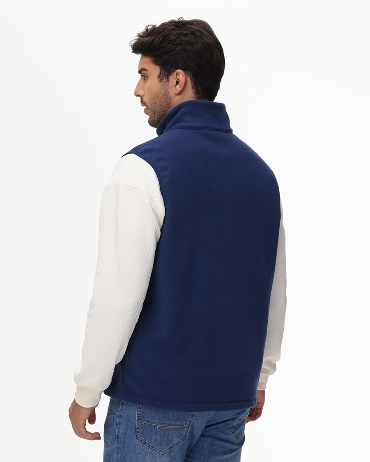 JIHUILAI Mens Polar Fleece Lightweight Vest With Zipper Pockets Warm Men's Zip Up Vests Outerwear Winter Sleeveless Jacket - Image 5