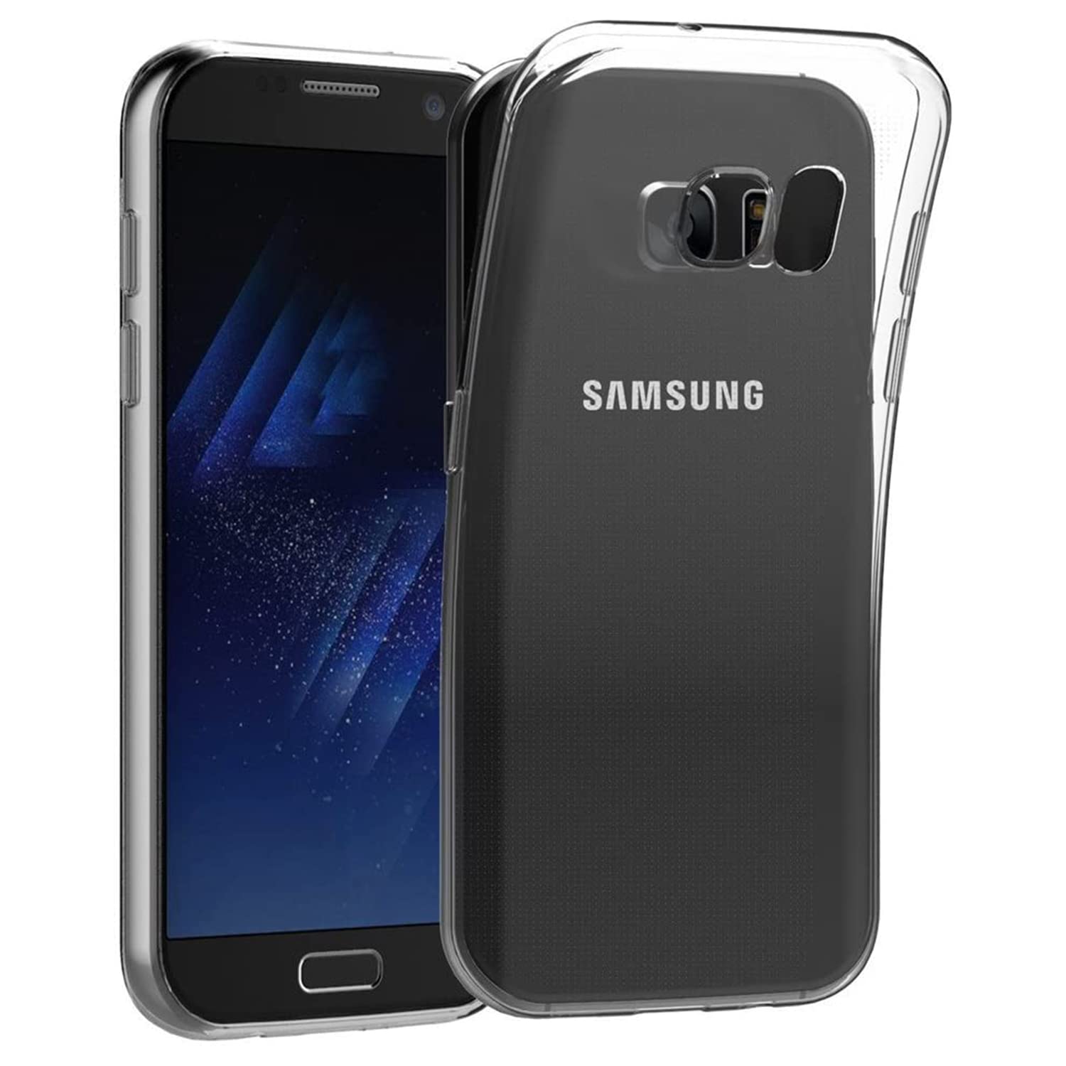 Case Compatible for Samsung Galaxy S7, Crystal Clear Slim Fit Soft TPU Silicone Cover, Anti-Scratch Shockproof Flexible Protective Phone Cover - Transparent