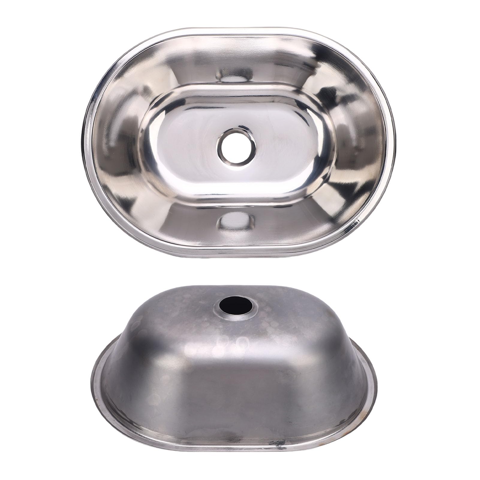 Tbest Cancella Inossidabile del Lavandino in Acciaio Inossidabile per la Cucina Montata a Filo con Foro di Scarico 40 Mm per Camion per Alimenti per la Barca per Camino