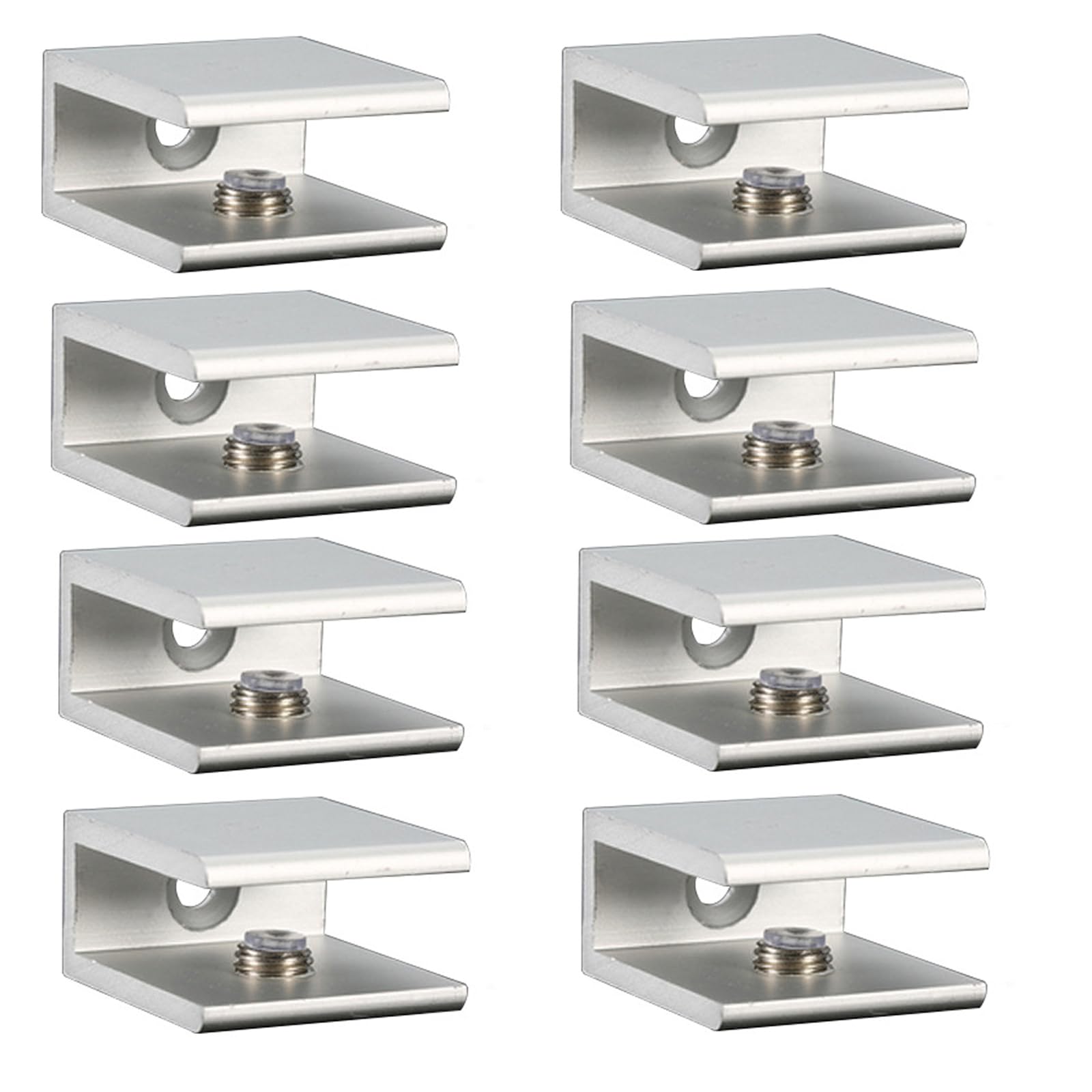 8Pcs Glass Shelf Bracket Aluminum Alloys Square Glass Clamps Clip Holder Bracket for Wall Mounted Enduring Aluminum Alloys Shelf Clamps Clip