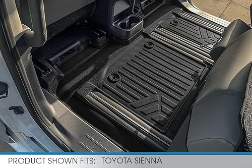 Miniatura 5 de SMARTLINER Juego de alfombrillas de 2 filas y forro de carga detrás de la tercera fila compatible con Toyota Sienna 2021-2025
