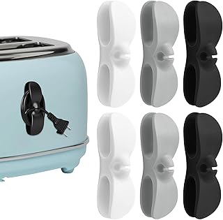 منظم أسلاك للأجهزة المنزلية من زد كيو ال ار واي، حامل أسلاك ذاتي اللصق لأجهزه المطبخ، حامل أسلاك ذاتي اللصق للخلاط والمقلاة الهوائية وماكينة تحضير القهوة ومحمصة الخبز - 6 قطع