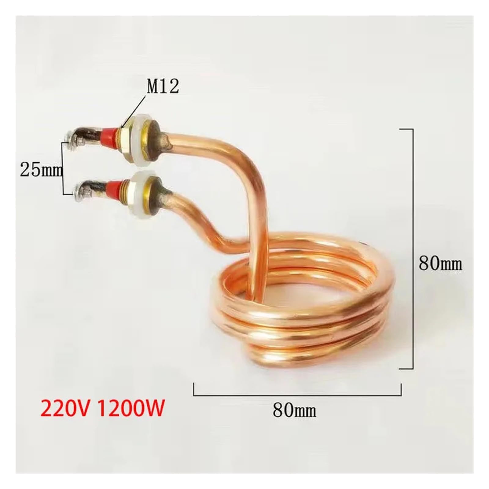 1 szt. 220 V Grzałka miedziana 1,2 kW Elektryczny spiralny element grzejny zanurzeniowy do wody do czajnika/zbiornika