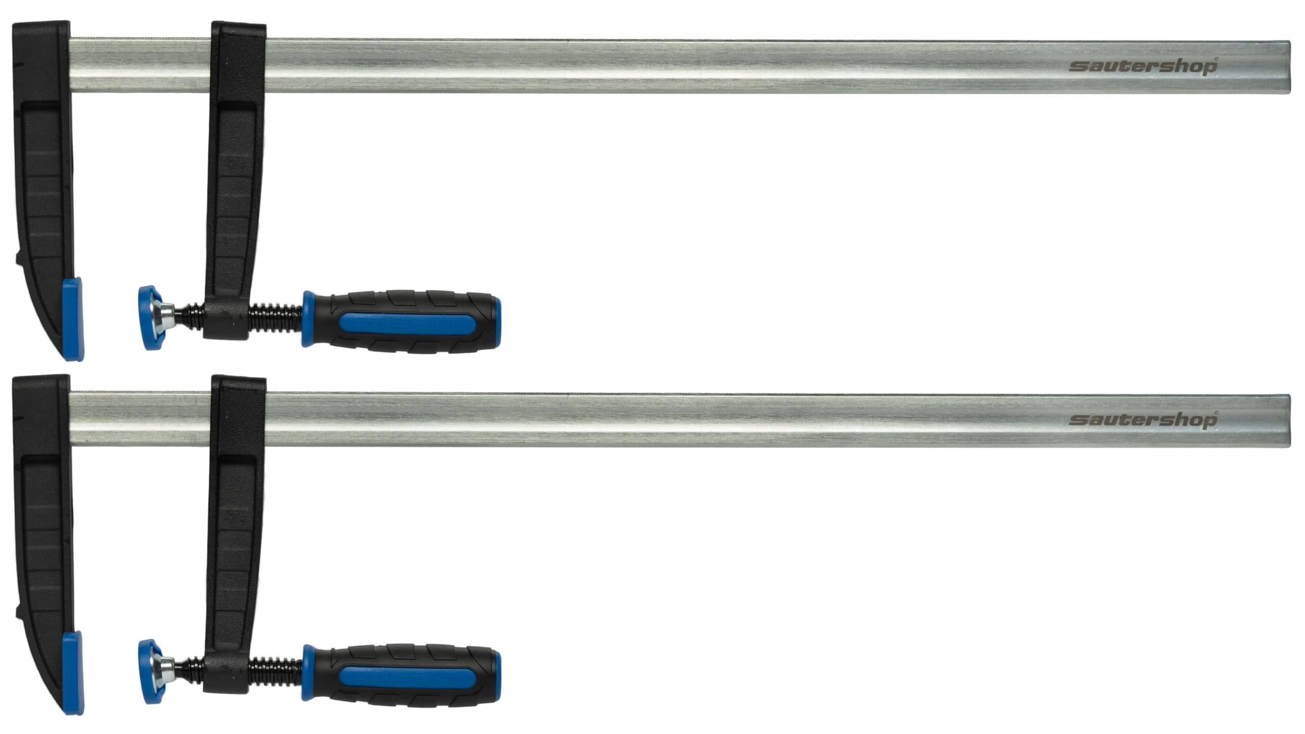 sauter Tempergusszwinge 600 mm | Spannweite 600 mm | Ausladung 120 mm | Spannkraft bis 4600 N | Ergonomischer Drehgriff | Mit Schutzkappen | Ideal für Verleimungen & Montage
