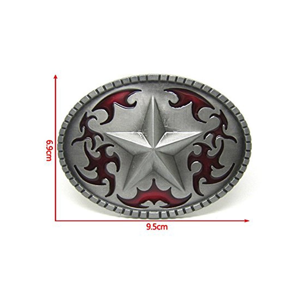 LKMY Boucle De Ceinture Avec Boucle De Ceinture Lucky Star Pentagram,Western Cowboy Scroll Pour Hommes Femmes