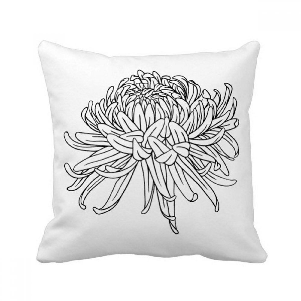 Coussin de décoration fleur chrysanthème 40x40cm pour intérieur chic